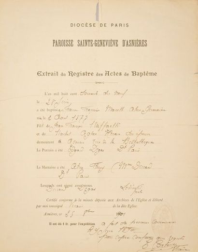 Jean-François RAFFAELLI (1850-1924) *A set of personal papers of the artist including...