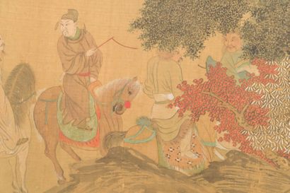null Large ink and colour roller painting on silk
China, 19th century
Decorated in...