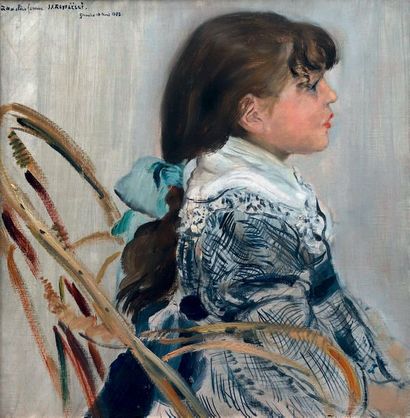 Jean-François RAFFAELLI (1850-1924) *Portrait of Germaine, daughter of the artist
Oil...