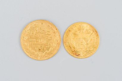 null Lot de 2 pièces d'or : 
- 1 pièce arabe
- 1 pièce Autrichienne
Poids : 9.9g