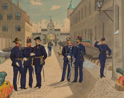 null Gustav BROCK (1849-1887)
Officiers et matelots dans l'arsenal
Deux gouaches...