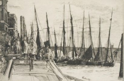 null James Abbot Mac Neill WHISTLER (1834 - 1903)
Billingsgate, 1859
 Eau-forte et...