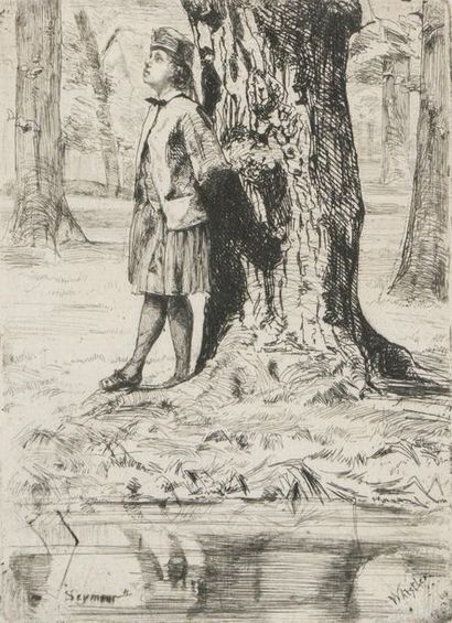 null James Abbot Mac Neill WHISTLER (1834 - 1903)
Seymour standing under the tree,...