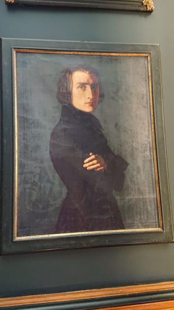 null D'après H. LEHMANN
Portrait de Franz Liszt
Procédé sur toile.
67 x 52 cm.
