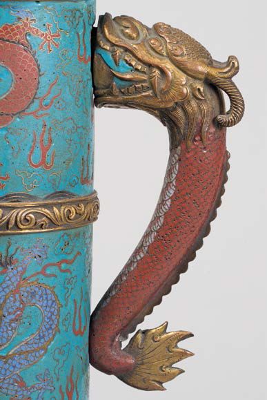 null Duomuhu copper and cloisonné enamels.
China, 20th century.
In the style of Tibetan...
