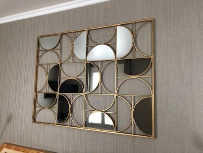 null Set of 2 decorative panels with mirror decoration (semi-circle) 90 x 120 cm....