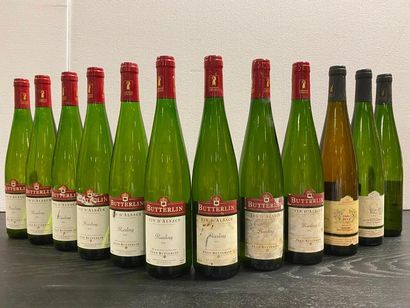 null 12 bouteilles RISELING - Jean Butterlin (9 bt)/ RIESLING - Didier Beck (1 bt)/...