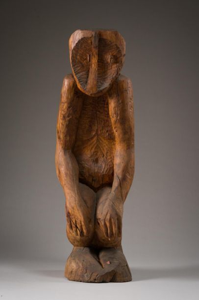 GELADE, L. (XXe) : GELADE, L. (XXe) :
Idole
Sculpture en bois.
H : 102 cm