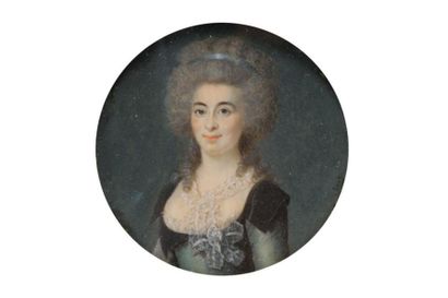 null Joseph BOZE (1745 - 1826)
Portrait de femme à la dentelle
Miniature ronde sur...