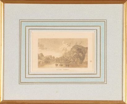 null Paire de petites gravures anglaises en couleur.
Lebanon & Baalbec et Mont Carmel
8...