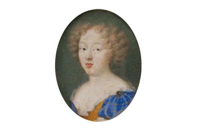 null Ecole anglaise vers 1620
Portrait de femme à la robe bleue
Miniature sur vélin.
4.5...