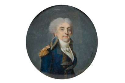 null Joseph BOZE (1745 - 1826)
Portrait d'un officier, probablement un contre-amiral
Miniature...