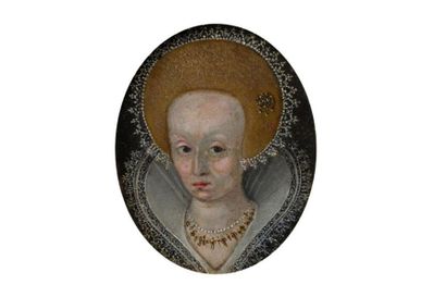 null Ecole anglaise de la fin du XVIème siècle
Portrait d'Elisabeth Ier
Miniature...