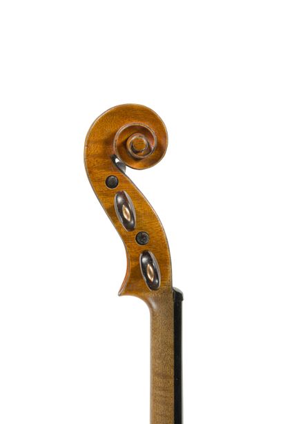 null 
Lot 10: Nice violin made in Mirecourt around 1900, with a certificate of value...