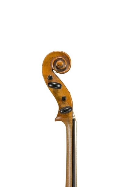 null 
 German violin, late 19th century work, with an iron mark of Stainer under...