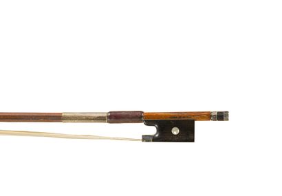 null 
Violin bow made by Auguste RAU with iron mark. Ebony silver frog, pernambuco...