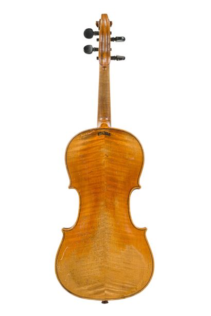 null 
 German violin, late 19th century work, with an iron mark of Stainer under...