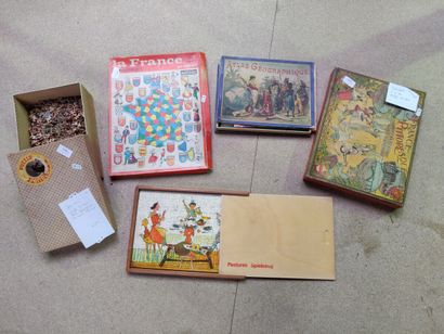 null Various games: puzzle France - geographical atlas " LA FRANCE PITTORESQUE "...