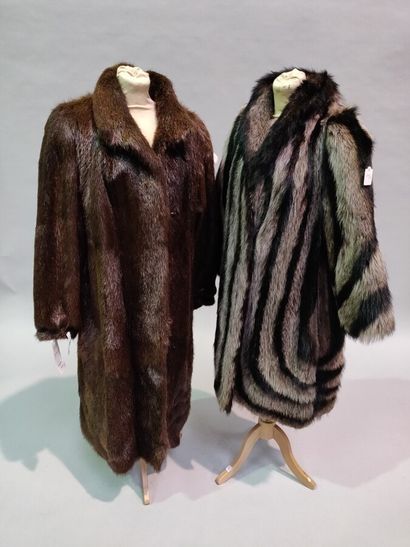null *Pack of 4 coats in Marmot, Long-haired Ragondin, Oppossum, Lynx of Canada.