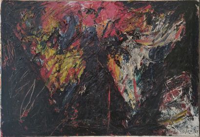 null GER LATASTER (1920-2012)

 Composition abstraite en rouge et brun 

Huile sur...
