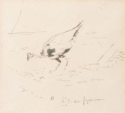 null André DUNOYER DE SEGONZAC (1884-1974)

Guinea fowl

Ink drawing on paper signed...