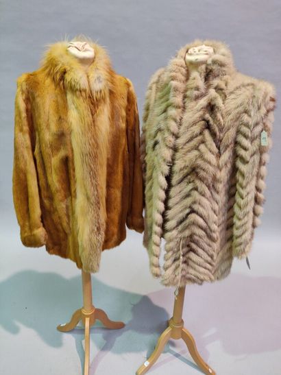 null *Lot of 4 coats and jackets made of Long-haired Long-haired Ragondin with brown...
