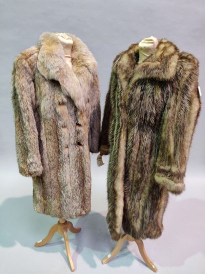 null *Pack of 4 coats in Marmot, Long-haired Ragondin, Oppossum, Lynx of Canada.