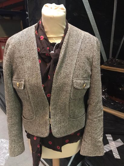 null Set of two jackets and a blouse:

Jeans by CHRISTIAN LACROIX

Denim jacket with...