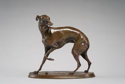 null MÈNE, Pierre-Jules (1810-1879)

Doggystyle ball 

Chocolate patina bronze print,...