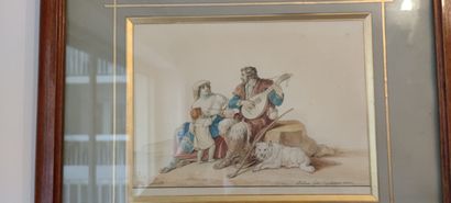 null Ecole italienne du XIXè siècle 

"Famille du berger " et "bandits"

Paire d'aquarelles...