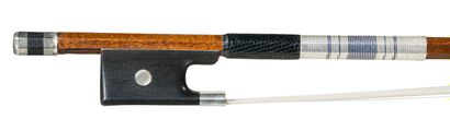 null 
French violin bow, 19th century, in the style of Peccatte. Nice stick in flamed...