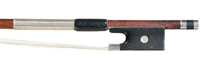 null 
Violin bow by Hippolyte Camille LAMY fils around 1920, signed pernambuco stick,...