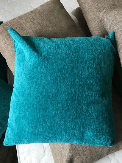 
Set of 15 turquoise cushions (approx.)


40...