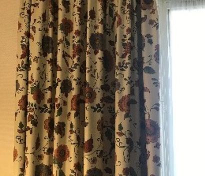 Two pairs of curtains in coated canvas with...