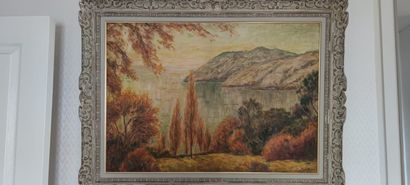null Paul SCORTESCO (1895-1976)

Vue d'un lac en Automne

Huile sur toile signée...