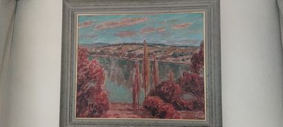 null Paul SCORTESCO (1895-1976)

Le fleuve

Huile sur toile signée en bas à droite.

58...