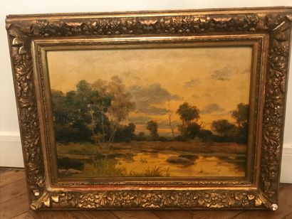 G.HUBERT 
G.HUBERT

Paysage à l'étang 

Huile sur toile

Signée en bas à gauche

38...