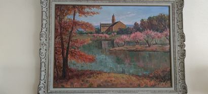 null Paul SCORTESCO (1895-1976)

Eglise devant un étang

Huile sur toile signée en...