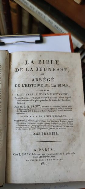 null Jean-Baptiste L'ECUY, Abrégé de la Bible, 2 tomes, Paris 1810, ill. par LEPICIE...