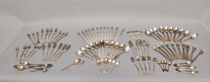 Set of metal cutlery, various models.