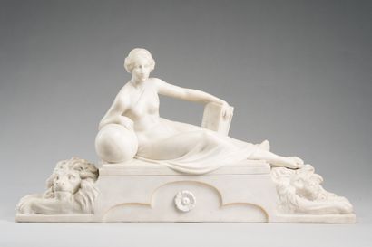 null GIAGINI Alfredo (1886-1952) :

Important white marble mantel set depicting the...