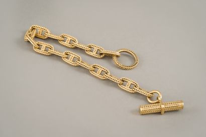 null 96. Bracelet « Chaîne d'ancre « maille tressée en or jaune

750/1000e (18 carats)...