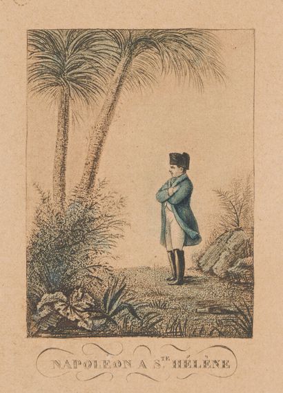 null 11. Lot comprenant :

- une gravure représentant Napoléon à Sainte-Hélène

...
