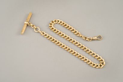 null 103. Watch chain in yellow gold 750/1000e (18 carats),

gourmette links.

Gross...