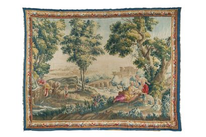 null 247. AUBUSSON

Pastoral

Tapestry in wool, mark of the Royal Manufacture

of...