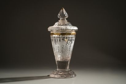 null 185. Conical crystal bowl and its lid with finely engraved

finely engraved...