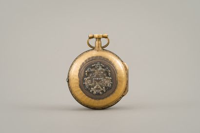 null 116. Pocket watch in yellow gold 750/1000e and silver,

movement with cock and...