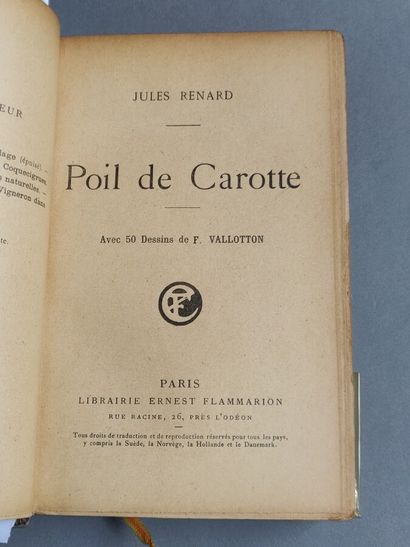 null 61 RENARD (Jules) VALLOTTON (Félix)

Poil de carotte. Paris, Ernest Flammarion,...
