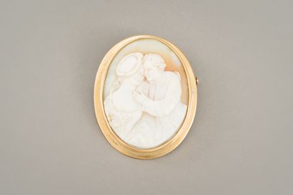 null 115. Shell cameo on yellow gold 750/1000e (18 carats).

Gross weight : 20,3...