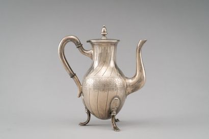 Silver tripod jug (800/1000th) with engraved...